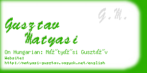 gusztav matyasi business card